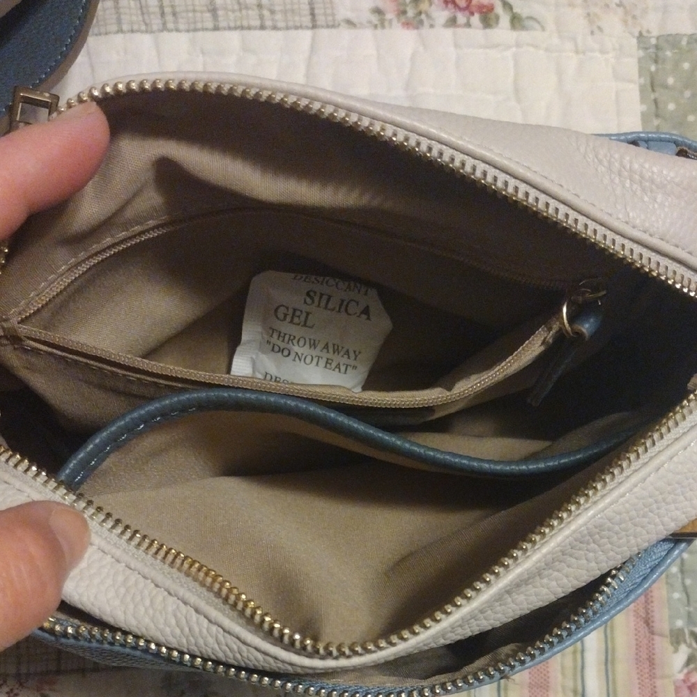 Nanette Lepore Light Blue and Cream Crossbody Bag - Picture 7 of 9